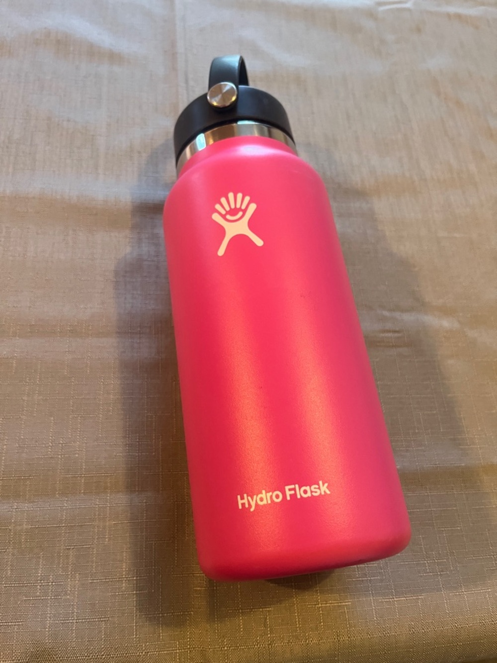 Hydro Flask Hot Pink Insulated Water Bottle with Black Lid